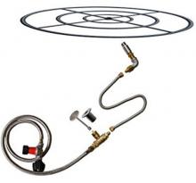 Stanbroil LP Propane Gas Fire Pit Burner Ring Installation Kit, Black Steel, 30-inch