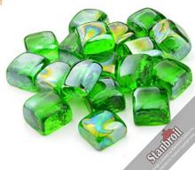 Stanbroil 10-Pound 1-Inch Fire Glass Cubes for Fireplace Fire Pit, Emerald Green Reflective