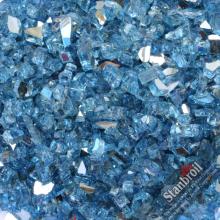 Stanbroil 10-pound 1/4 inch Fire Glass for Fireplace Fire Pit, Pacific Blue Reflective