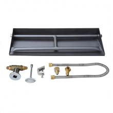 Stanbroil 24-inch Natural Gas Powder Coated Steel Fireplace Dual Flame Pan Burner Kit