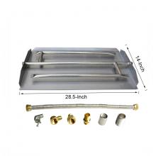 Stanbroil Stainless Steel Propane Gas Fireplace Triple Flame Pan Burner Kit, 28.5-inch