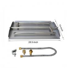 Stanbroil Stainless Steel Natural Gas Fireplace Triple Flame Pan Burner Kit, 28.5-inch
