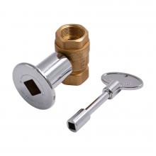 Stanbroil Straight Quarter-Turn Shut-Off Valve Kit for NG LP Gas Fire Pits with Polished Chrome Flange and Key- 3/4
