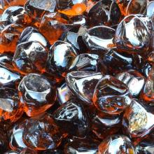 Stanbroil 10-Pound 1/2 Inch Fire Glass Diamonds for Fireplace Fire Pit, Amber Luster