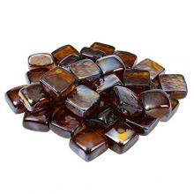 Stanbroil 10-Pound 1-Inch Fire Glass Cubes for Fireplace Fire Pit, Amber Reflective