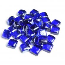 Stanbroil 10-Pound 1-Inch Fire Glass Cubes for Fireplace Fire Pit, Royal Cobalt Blue Reflective