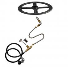 Stanbroil LP Propane Gas Fire Pit Burner Ring Installation Kit, Black Steel, 6-inch