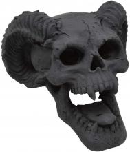 Stanbroil Fireproof Fire Pit Skull Gas Log for Fireplace, Firepit, Camp Fire, Halloween Decor - Black Skull, 1pk