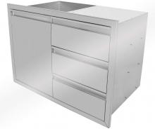 Stanbroil Stainless Steel Outdoor Kitchen 36 Inch Stainless Steel Storage Access Door and Triple Drawer Combo