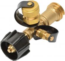 Stanbroil Propane Gas Brass Tee Adapter with 4 Port for RV or Motorhome, Acme Nut &QCC1