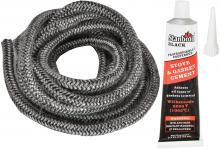 Stanbroil Graphite Impregnated Fiberglass Rope Seal and High Temperature Cement Gasket Kit Replacement for Wood Stoves - 1/4