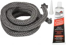 Stanbroil Graphite Impregnated Fiberglass Rope Seal and High Temperature Cement Gasket Kit Replacement for Wood Stoves - 5/8