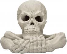 Stanbroil Fireproof Imitated Human Skull with Bones and Hands Gas Log for Indoor or Outdoor, Fireplaces, Fire Pits, Halloween Decor, 1-Pack, White - Patent Pending