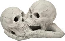 Stanbroil A Pair of Imitated Human Skull and Bones Gas Log for Indoor or Outdoor, Fireplaces, Fire Pits, Halloween Decor, White, 1-Pack - Patent Pending