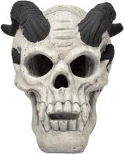 Stanbroil Fireproof Fire Pit Fireplace Demon Skull Gas Log for Ventless & Vent Free, Propane, Gel, Ethanol, Electric, Outdoor Fireplace and Fire Pit, Halloween Decor, White - Patent Pending