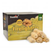 Stanbroil 108 pcs Natural Charcoal Fire Starters Super Fast Lighting Perfect for Barbecue Grills, Smokers,Wood Stove, Campfires and Outdoor Fireplaces