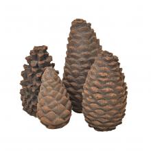 Stanbroil Set of 4 Gas Logs Decorative Ceramic Pine Cones for Indoor or Outdoor Fireplaces and Fire Pits