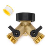 Stanbroil Garden Hose Adapter with 2 Valves, 3/4 Inch Heavy Duty Brass Y Connector Tap Splitter