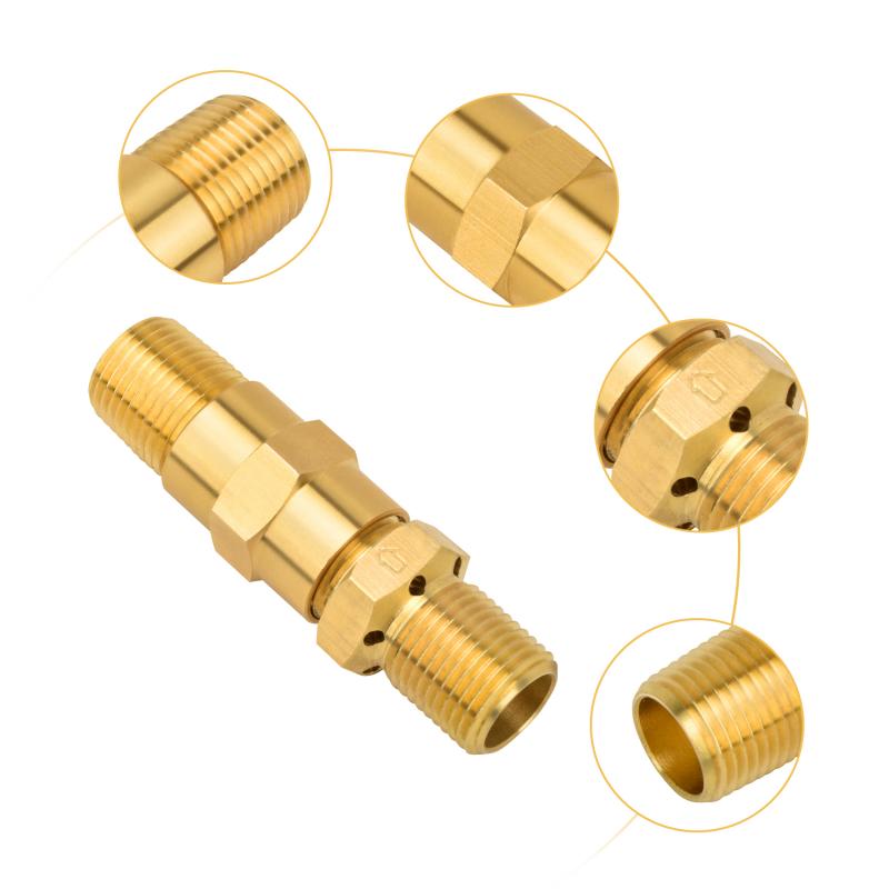Stanbroil Propane Gas Brass Tee Adapter with 4 Port for RV or