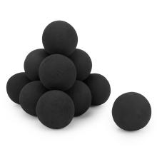 Stanbroil Ceramic Fire Balls - 4” Round Fire Stones for Fire Pit Fire Bowl and Fireplace - Set of 12, Black