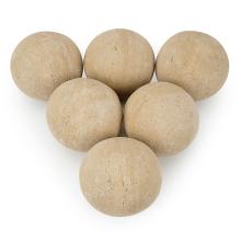 Stanbroil Ceramic Fire Balls - 5” Round Fire Stones for Fire Pit Fire Bowl and Fireplace - Set of 6, Beige