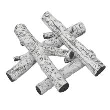 Stanbroil 4 Piece Set of Ceramic White Birch Wood Gas Log for All Types of Ventless, Gel, Ethanol, Electric,Gas Inserts, Propane, Indoor or Outdoor Fireplaces & Fire Pits