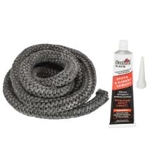 Stanbroil Graphite Impregnated Fiberglass Rope Seal and High Temperature Cement Gasket Kit Replacement for Wood Stoves - 3/4 x 84 Inch