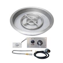 Stanbroil 19 inch Round Drop-In Fire Pit Pan with Spark Ignition Kit Propane Gas Version