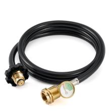 Stanbroil 5 FT Propane Hose with Standard P.O.L. and Gauge, Leak Detector Replacement for Propane Appliances