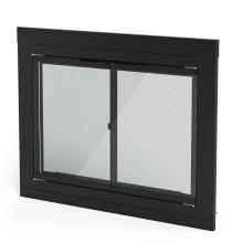 Stanbroil Fireplace Glass Cabinet-Style Door, Black Finish, Large, Decorative Fireplace Screen Door for Fireplace Accessories