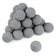 Stanbroil 2 inch Ceramic Fire Balls, Set of 25 Round Fireballs, Modern Accessory for Indoor or Outdoor Fire Pits Fire Bowl and Fireplace, Gray