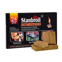 Stanbroil 24 pcs Squares Natural Charcoal Fire Starters Super Fast Lighting Perfect for Barbecue Grills, Smokers, Wood Stove,Campfires and Outdoor Fireplaces